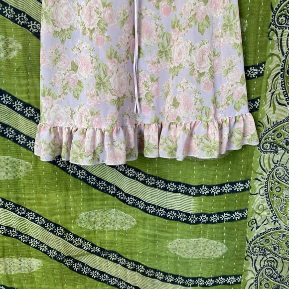 RARE Y2K Victoria's Secret Purple Floral Chiffon Babydoll Mini Dress Size Medium - Picture 7 of 16